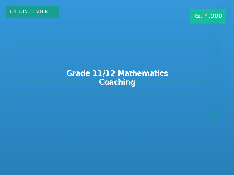 Grade 11/12 Mathematics Coaching