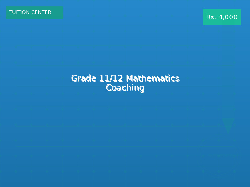 Grade 11/12 Mathematics Coaching