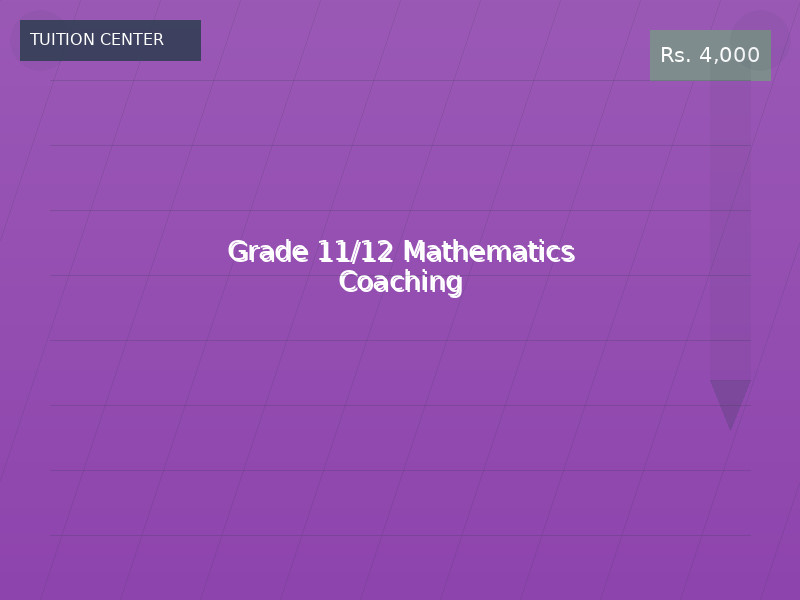Grade 11/12 Mathematics Coaching