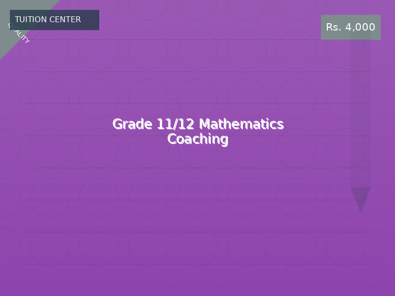 Grade 11/12 Mathematics Coaching