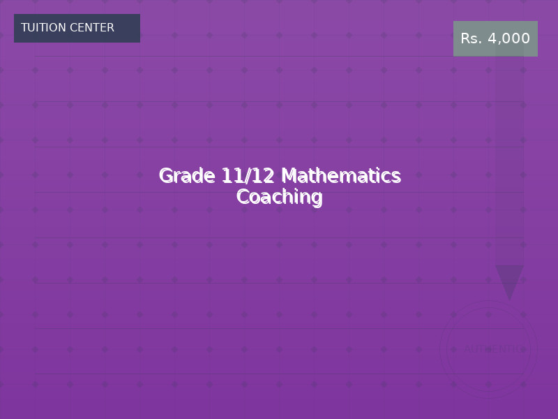 Grade 11/12 Mathematics Coaching
