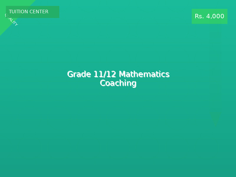 Grade 11/12 Mathematics Coaching