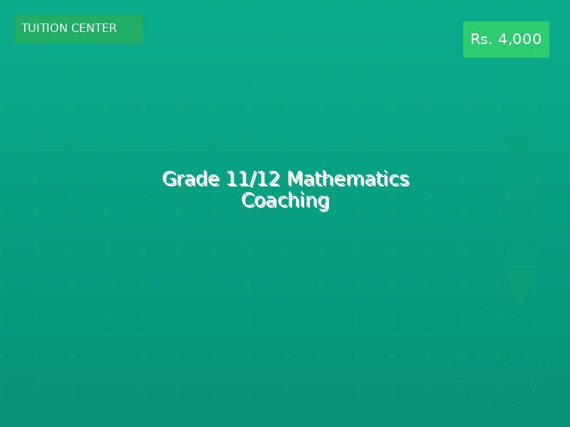 Grade 11/12 Mathematics Coaching