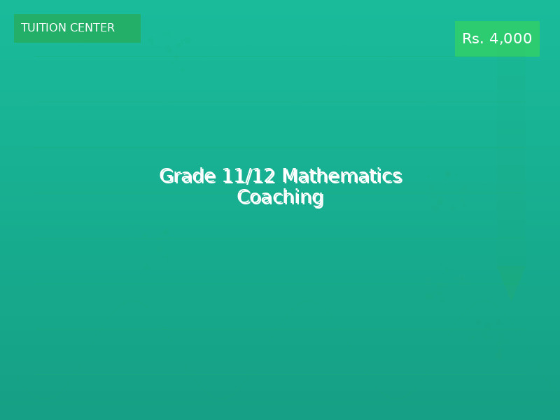 Grade 11/12 Mathematics Coaching