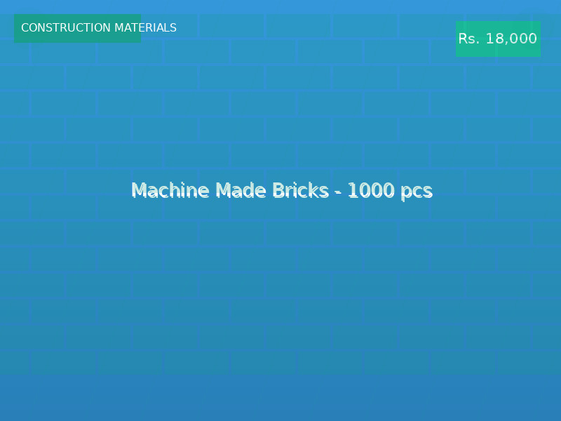 Machine Made Bricks - 1000 pcs