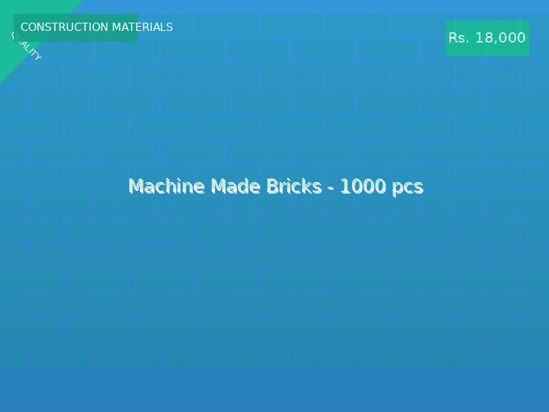 Machine Made Bricks - 1000 pcs