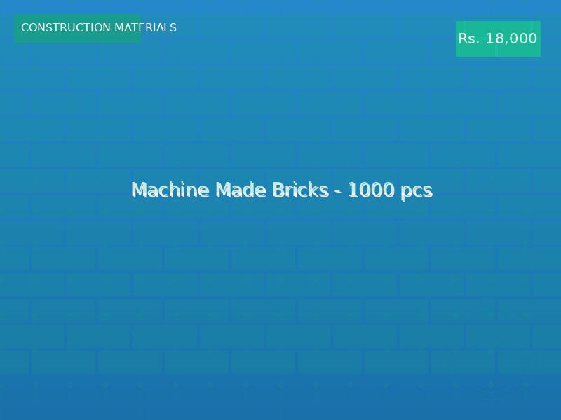 Machine Made Bricks - 1000 pcs