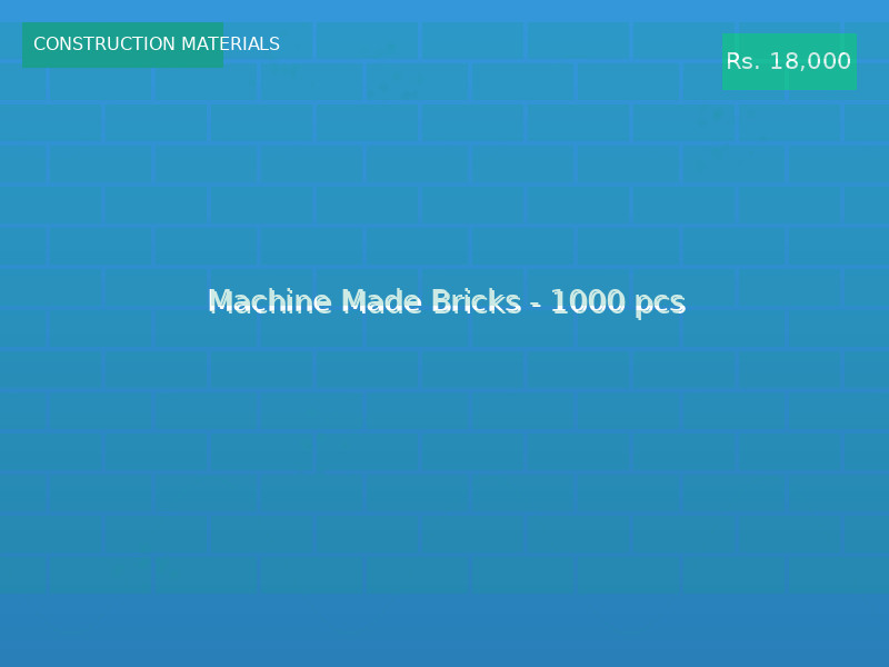 Machine Made Bricks - 1000 pcs