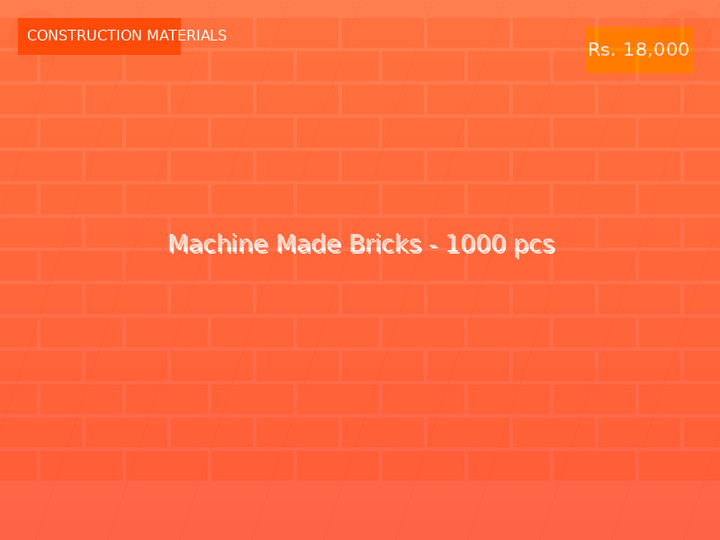 Machine Made Bricks - 1000 pcs