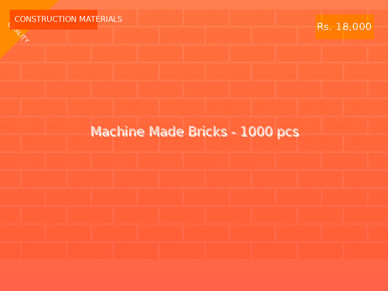 Machine Made Bricks - 1000 pcs