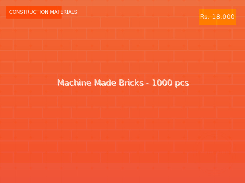 Machine Made Bricks - 1000 pcs