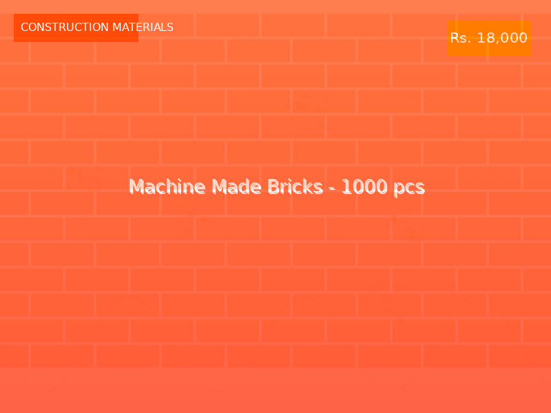 Machine Made Bricks - 1000 pcs