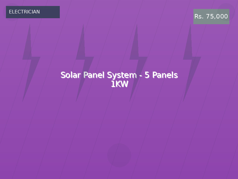 Solar Panel System - 5 Panels 1KW