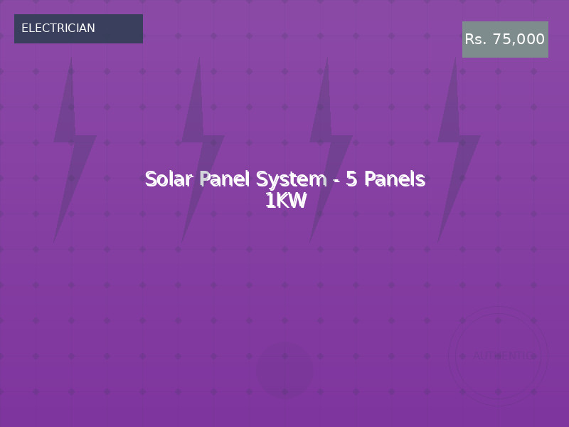 Solar Panel System - 5 Panels 1KW