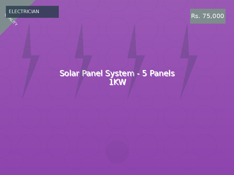 Solar Panel System - 5 Panels 1KW
